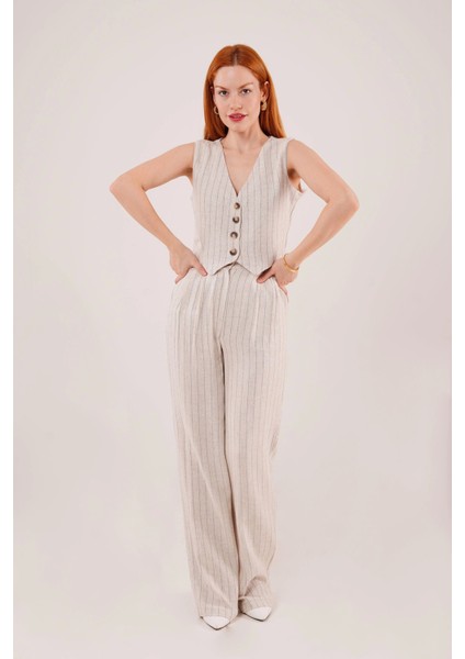 Yelek ve Pantolon Mavi Şeritli Ikili Takım fiyatları