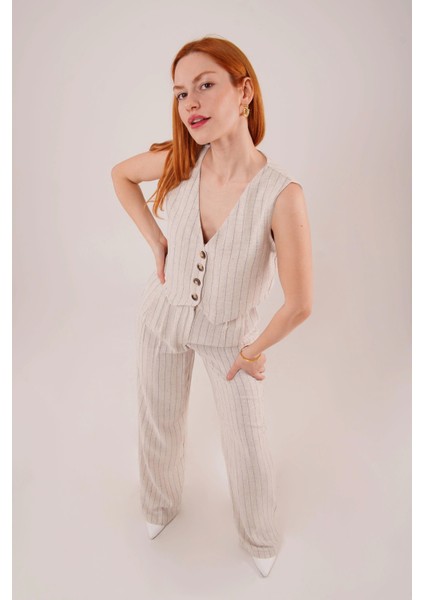 Yelek ve Pantolon Mavi Şeritli Ikili Takım fırsatları