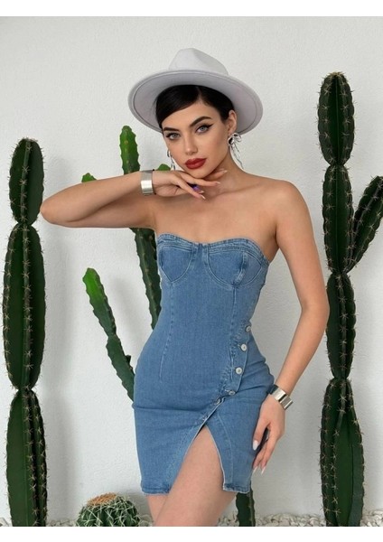 Nerg Düğme Detaylı Elbise