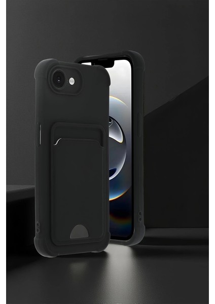 Newface Apple iPhone 16E Kelvin Kartvizitli Silikon - Siyah