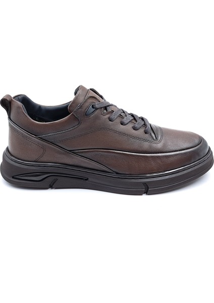 M22052 Hakiki Deri Yumuşak Taban Erkek Kahverengi Konfor Ayakkabı