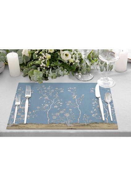 Mavi Bahçe Kumaş Amerikan Servis 4'lü Set 35X50CM