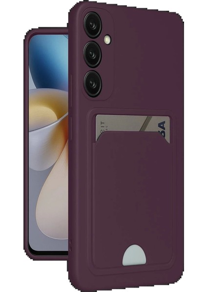 Newface Samsung Galaxy A56 Kılıf Kelvin Kartvizitli Silikon - Derin Mor