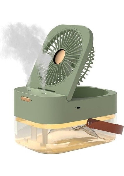 3'ü 1 Arada Nemlendirici Çift Sprey Fanı Taşınabilir Fan Hava Soğutucu Nemlendirici USB Fan