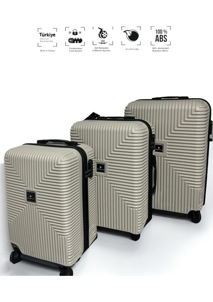 Bowtie Abs Küçük (Kabin), Orta ve Büyük Boy 3'lü Valiz Seti fiyatları