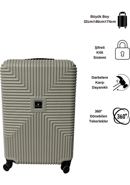 Bowtie Abs Küçük (Kabin), Orta ve Büyük Boy 3'lü Valiz Seti modelleri