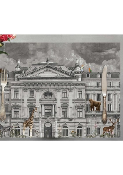 Zoo Design Kumaş Amerikan Servis 4'lü Set 35X50CM (Keten Kumaş Ulusl. Yıkama ve Solmama Sertifikası)