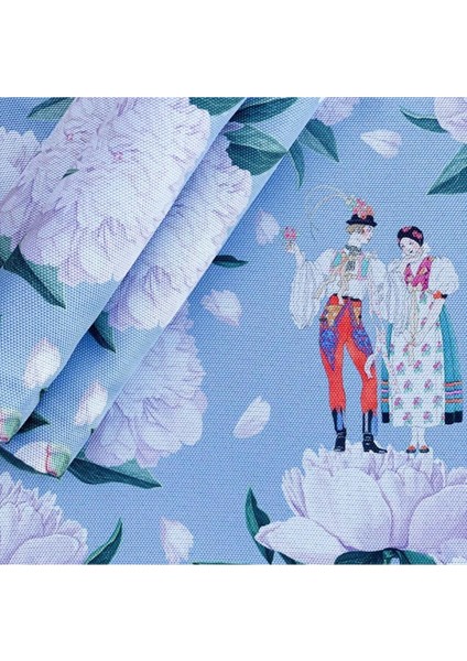 Blue - White Rose Kumaş Amerikan Servis 4'lü Set - 35X50 Keten, Ulusl.yıkama ve Solmama Sertifikası indirimleri