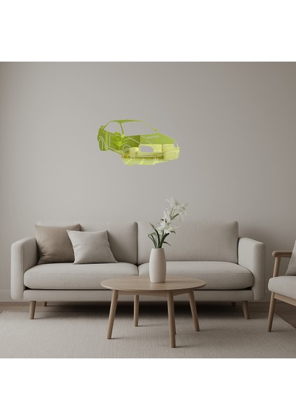 Klasik Spor Araba Desenli Dekoratif Duvar Altın Aynalı Tablosu - SUAT5378-9960