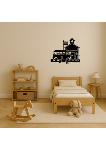 Okul Otobüsü ve Öğrenciler Dekoratif Duvar Tablosu - SUAT1795-2336 modelleri