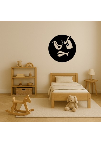 Eğlenceli Emoji Kızgın Yüz Mdf Tablo - SUAT9563-8019 modelleri