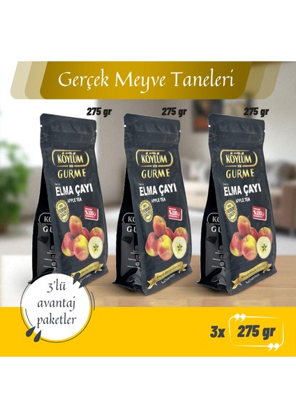 Elma Çayı 275 gr Meyve Taneli (3'lü Paket)