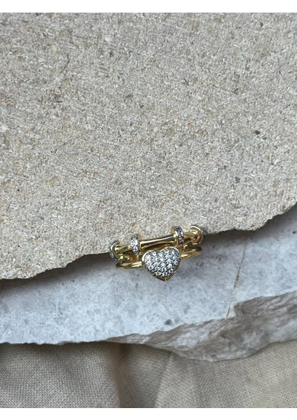 Yüzük Kalp Desenli