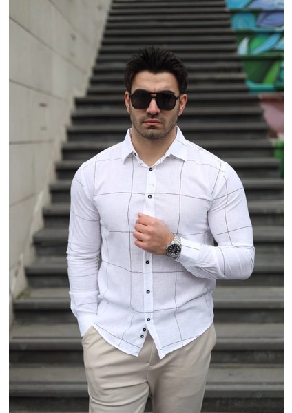 Erkek Pamuklu Keten Kumaş Gömlek fiyatları