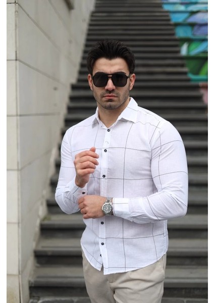 Erkek Pamuklu Keten Kumaş Gömlek modelleri