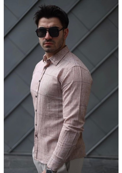 Erkek Pamuklu Keten Kumaş Gömlek fırsatları