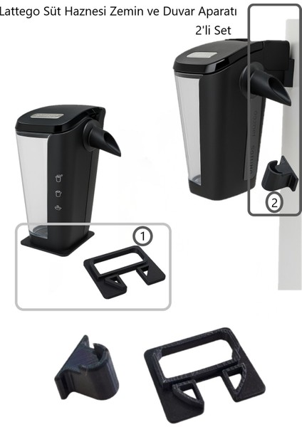 Uyumlu Lattego Süt Haznesi Duvar Askı ve Düz Taban Stand Aparatı