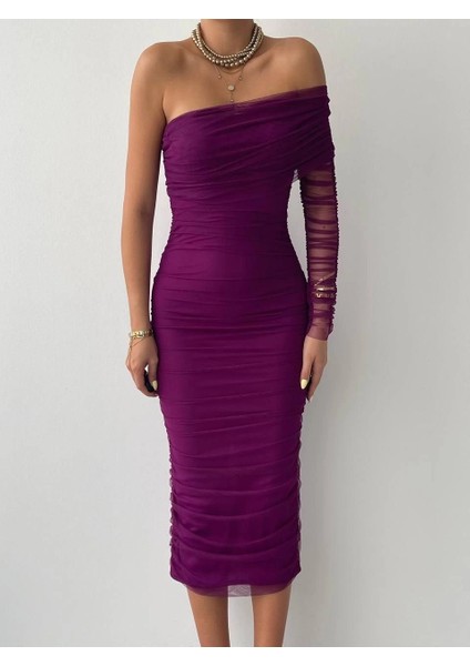 Polack Tek Omuz Tül Elbise fiyatları