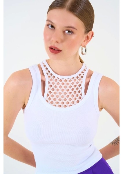 Içi Dantelli Kaşkorse Atlet - Beyaz fırsatları
