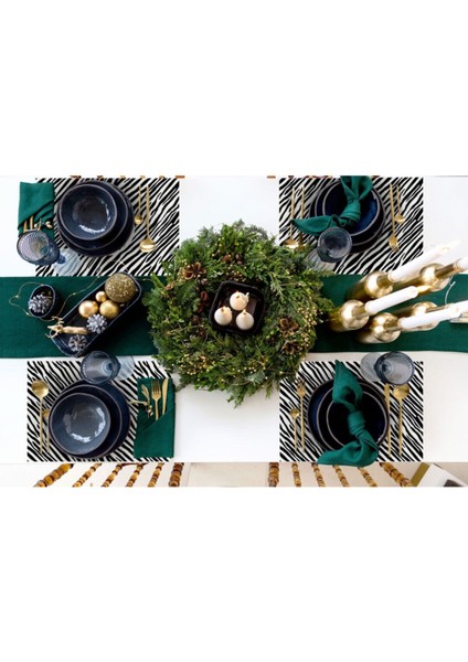 Iconic People Kumaş Amerikan Servis 4'lü Set 35X50CM Keten Kumaş Ulusl.yıkama ve Solmama Sertifikası modelleri