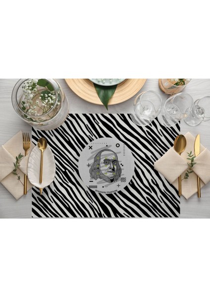 Iconic People Kumaş Amerikan Servis 4'lü Set 35X50CM Keten Kumaş Ulusl.yıkama ve Solmama Sertifikası fırsatları