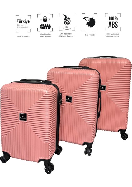 Bowtie Abs Küçük (Kabin), Orta ve Büyük Boy 3'lü Valiz Seti fiyatları