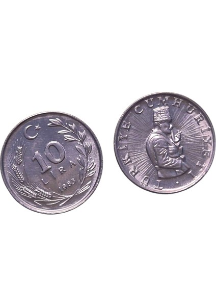 1983 Yılı 10 Lira Çil Ters Düz Takım Çil Az Çıkar