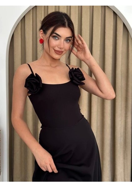 Matilda Gül Ip Askılı Elbise