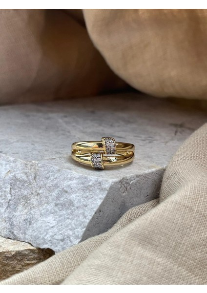 Yüzük Iki Taşlı Desen