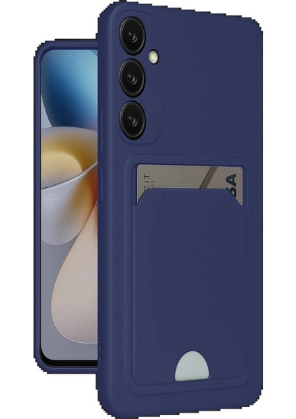 Samsung Galaxy A56 Kılıf Kelvin Kartvizitli Silikon - Lacivert