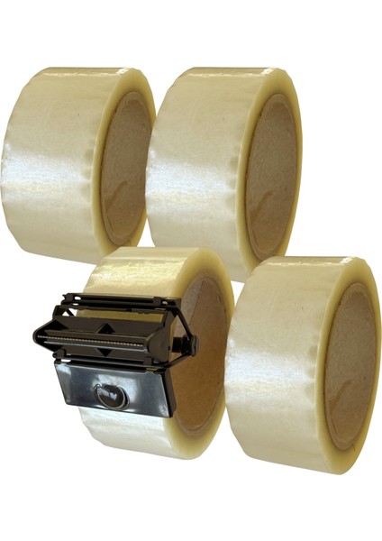 4 Adet 45X100 Koli Bandı ve Bant Kesici Seti Taşınma Paketleme Kiti