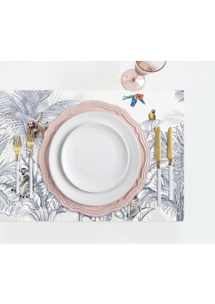 Çizgisel Tasarım Kumaş Amerikan Servis 4'lü Set 35X50CM (Keten, Ulusl.yıkama ve Solmama Sertifikası) fiyatları