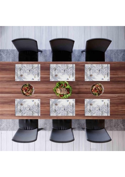 Çizgisel Tasarım Kumaş Amerikan Servis 4'lü Set 35X50CM (Keten, Ulusl.yıkama ve Solmama Sertifikası) modelleri