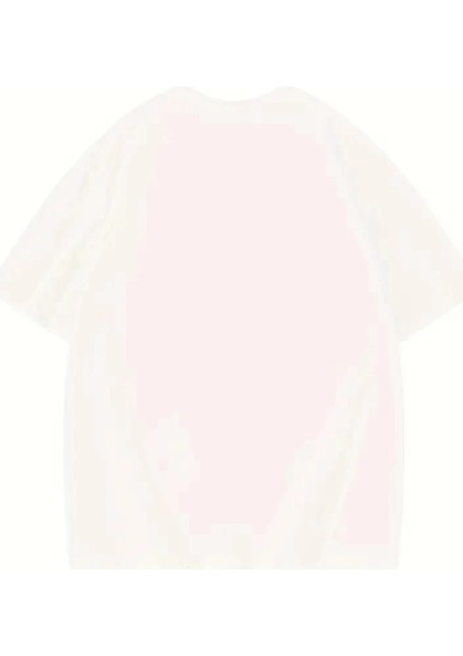 Thousand Baskılı Oversize Bisiklet Yaka T-Shirt - Beyaz modelleri