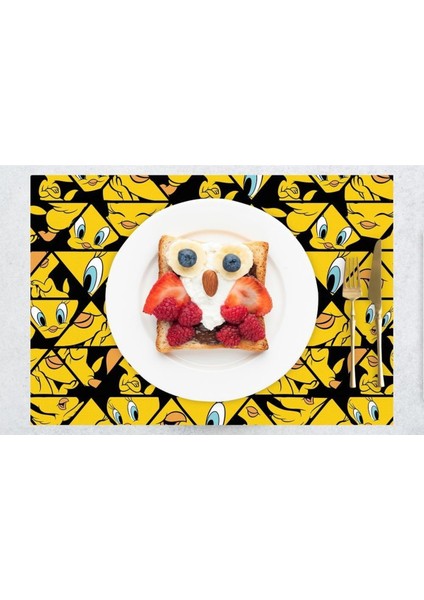 Tweety Face Kumaş Amerikan Servis 4'lü Set 35X50CM (Warner Bros Lisanslı Ürün, Keten Kumaş) fiyatları