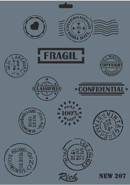 New 207 Stencil 25X35 cm