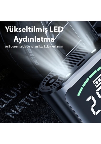 Ally ST-5528 Dijital Basınç Göstergeli Oto Lastik Şişirme Pompası Hava KOMPRESÖRÜ-(1903) indirimleri