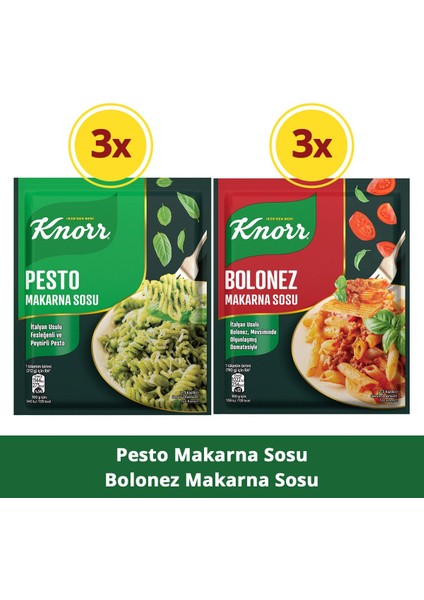 Pesto Makarna Sosu 50G X3 + Bolonez Makarna Sosu 45G X3