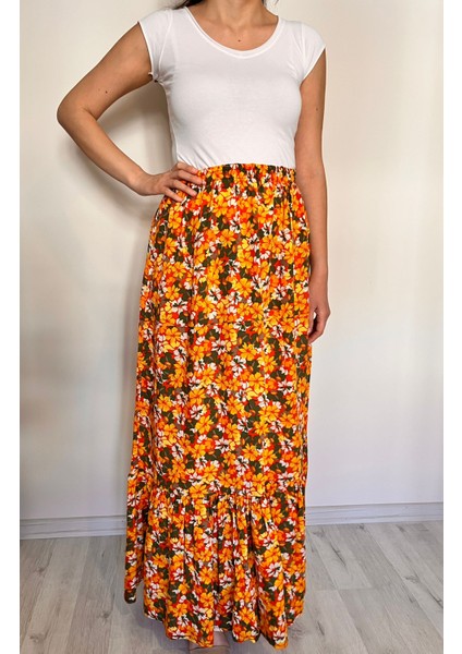 Kadın Tessettür Etek -Uzun Etek - Eteği Fırfırlı Etek fiyatları