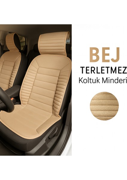 Volkswagen Golf 7 2013 Sonrası - Coupe Uyumlu Oto Koltuk Minderi Ergonomik Bumerang 2'li Lüks Set Bej