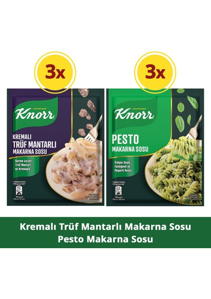 Trüf Mantarlı Makarna Sosu 52G X3 + Pesto Makarna Sosu 50G X3