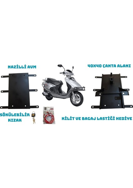 Honda Spacy ve Alpha Kızaklı Kurye Paket Çanta Demiri