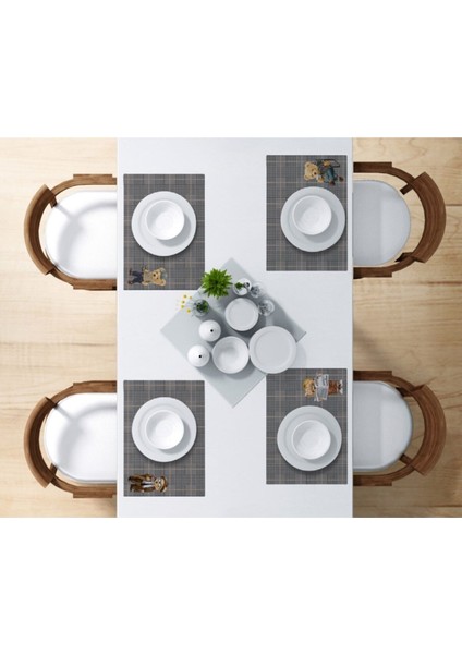 Teddies Kumaş Amerikan Servis 4'lü Set 35X50CM (Keten Kumaş, Ulusl. Yıkama ve Solmama Sertifikası) fırsatları