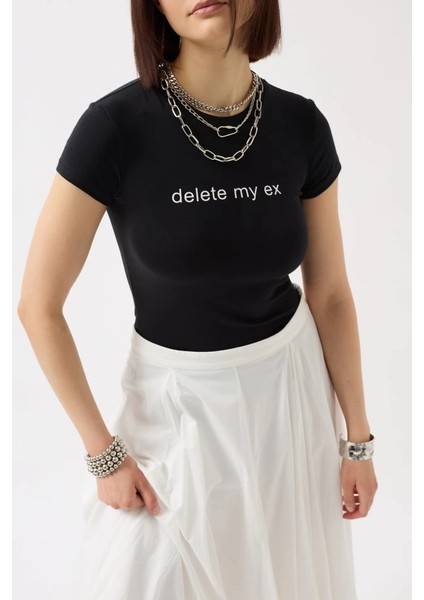 Baskılı Likralı Crop T-Shirt fırsatları