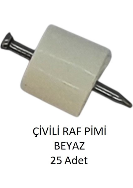 Çivili Raf Pimi Beyaz 25 Adet