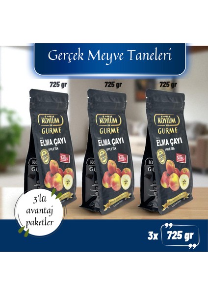 Elma Çayı 725 gr Meyve Taneli (3'lü Paket)