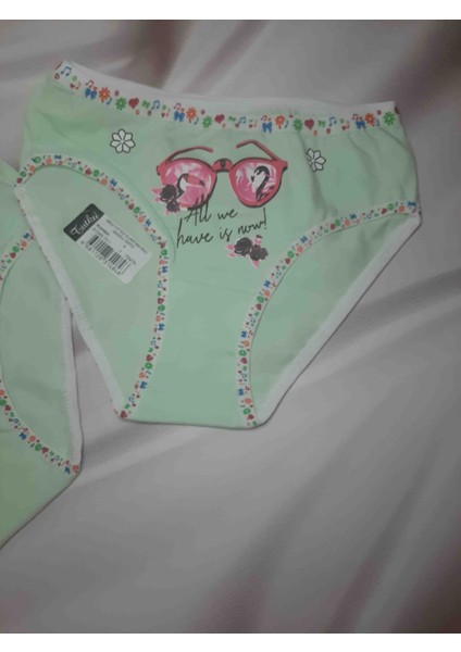 Kiz Çocuk Elastan Önü Baskılı Bato Rahat Kullanışlı Külot 2'li modelleri