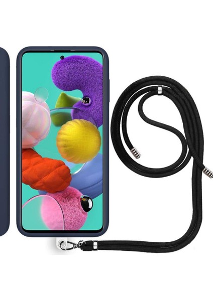 Samsung Galaxy A13 İp Askılı Silikon Kılıf Lacivert