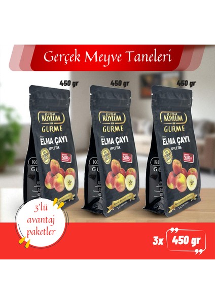 Elma Çayı 450 gr Meyve Taneli (3'lü Paket)
