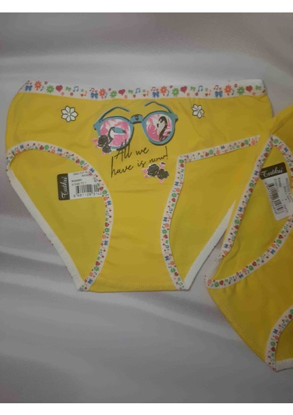 Kiz Çocuk Elastan Önü Baskılı Bato Rahat Kullanışlı Külot 2'li fiyatları